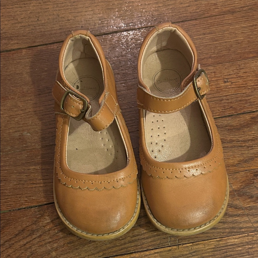 Kids Mary Jane School Shoes in Tan